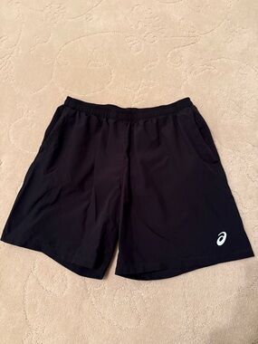 Asics Men's Black Athletic Training Shorts with Logo